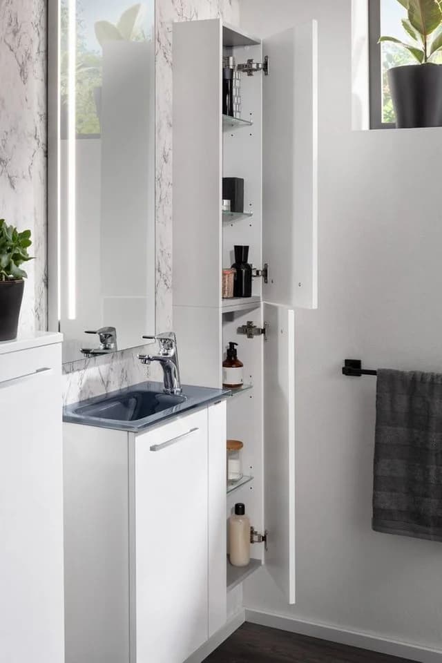 FACKELMANN Hochschrank SCENO slim Weiß Hochglanz Modern