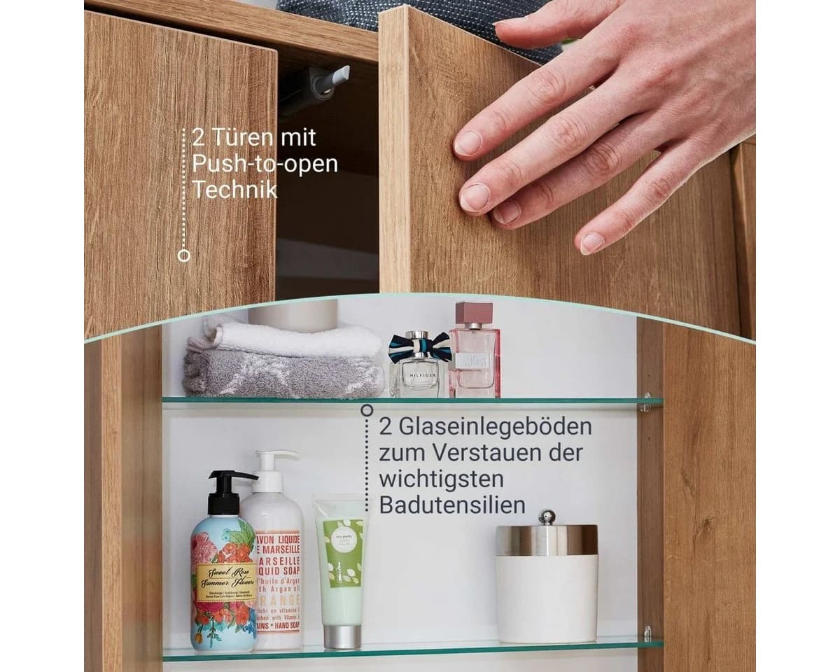 FACKELMANN Hängeschrank FINN Doppel-Hängeschrank Braun Ast-Eiche-Optik - Bild 3