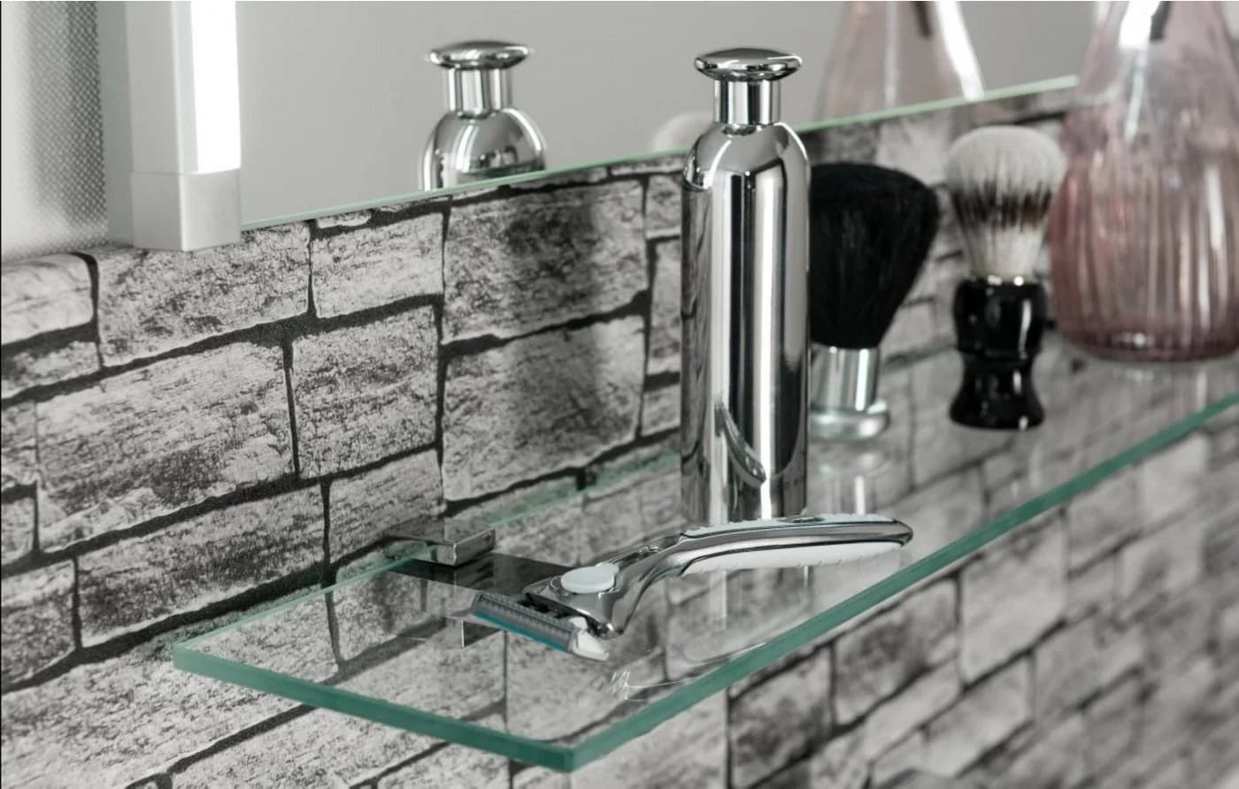 Fackelmann Glasablage 60 cm Silber Chrom