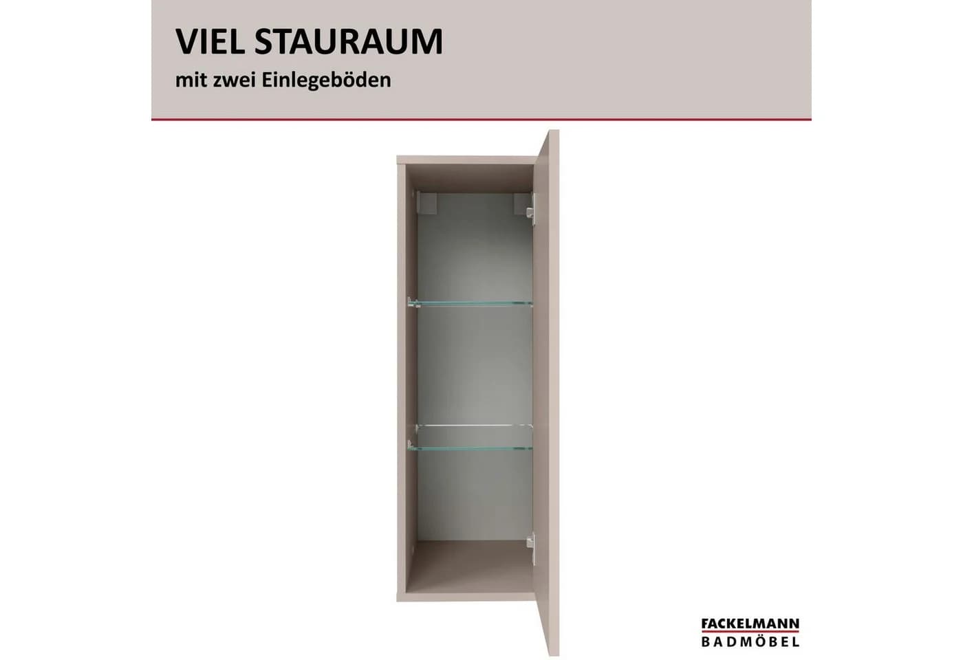 FACKELMANN Midischrank Grau Kaschmirdekor - Bild 3