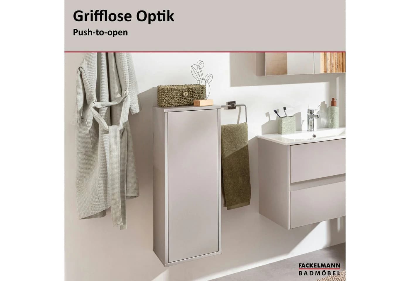 FACKELMANN Midischrank Grau Kaschmirdekor - Bild 4