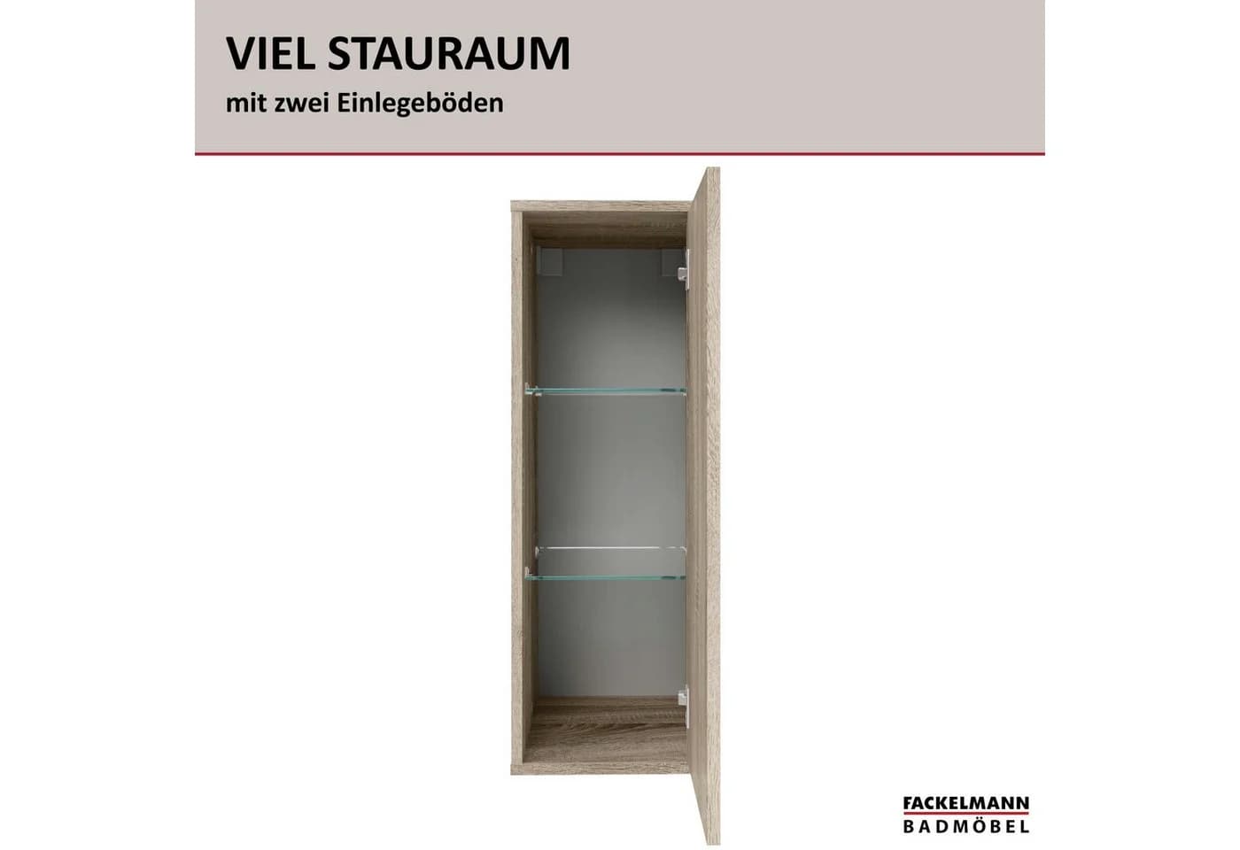 FACKELMANN Midischrank Badezimmerschrank Sonoma-Eiche Design - Bild 3
