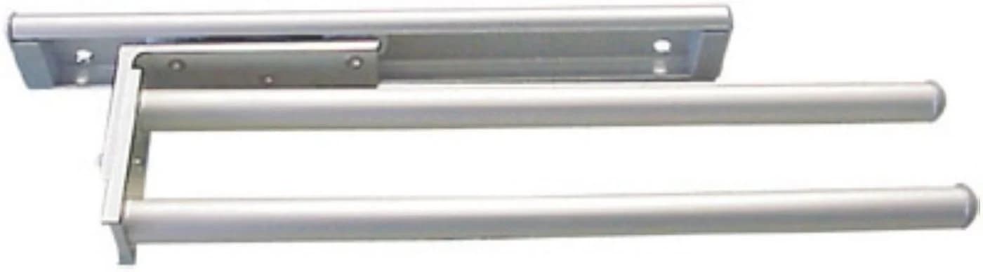 FACKELMANN Ausziehbarer Handtuchhalter Aluminium Silber 2-armig - Bild 2