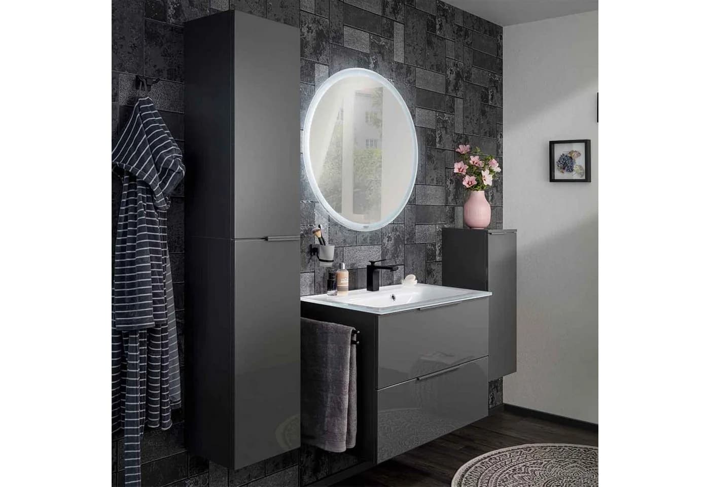 FACKELMANN Hochschrank LUNA Schwarz/Anthrazit mit Soft-Close - Bild 3