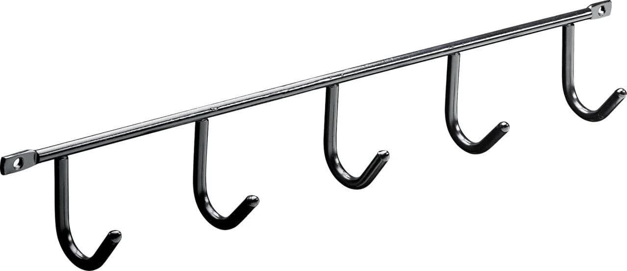 Hettich Garderobenleiste 5 Haken Stahl Schwarz