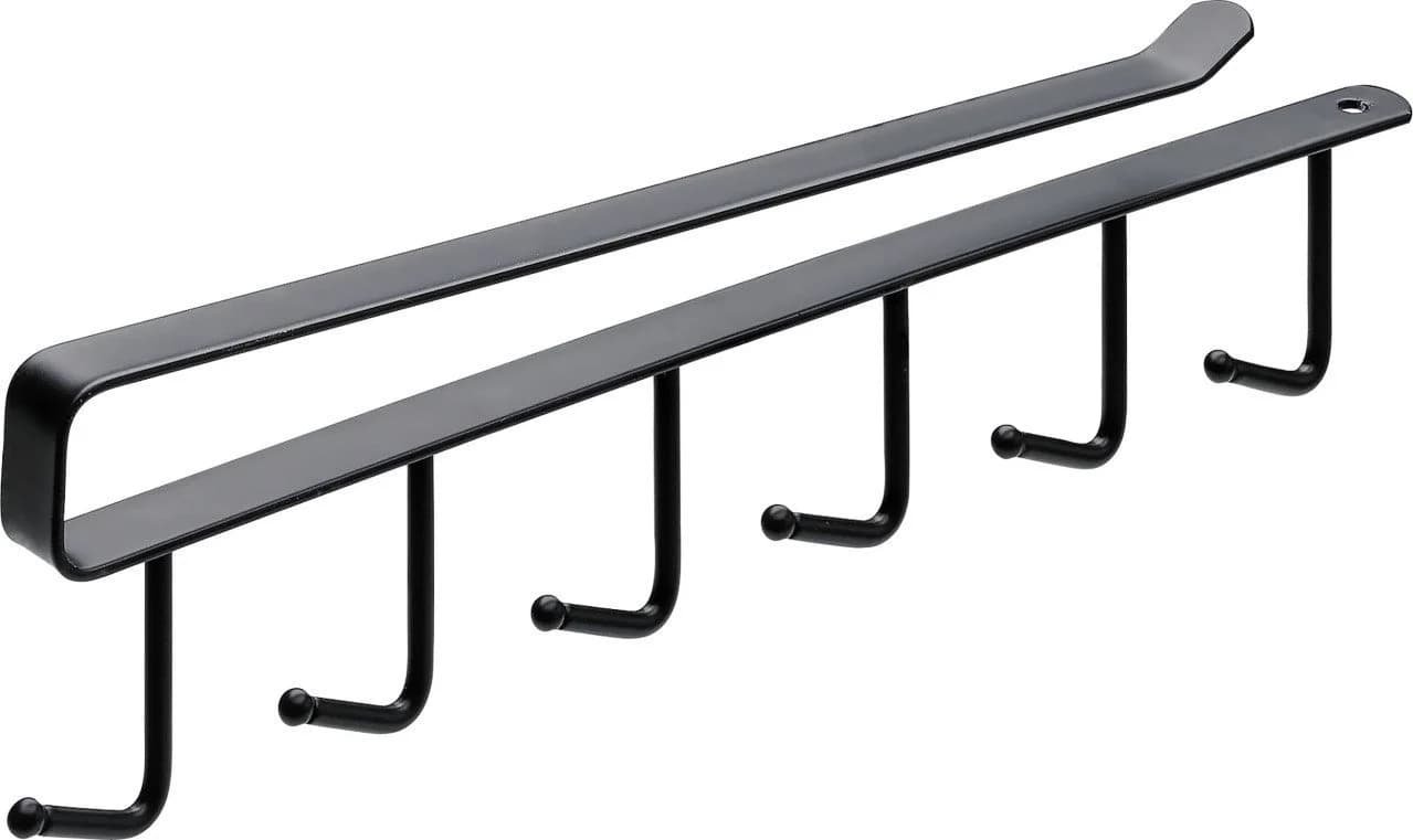 Hettich Garderobenleiste 6 Haken Stahl Schwarz