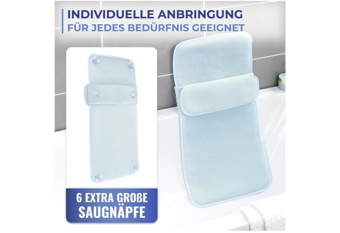 Maximex Badewanneneinlage mit Kissen Blau 3D-Mesh - Bild 4