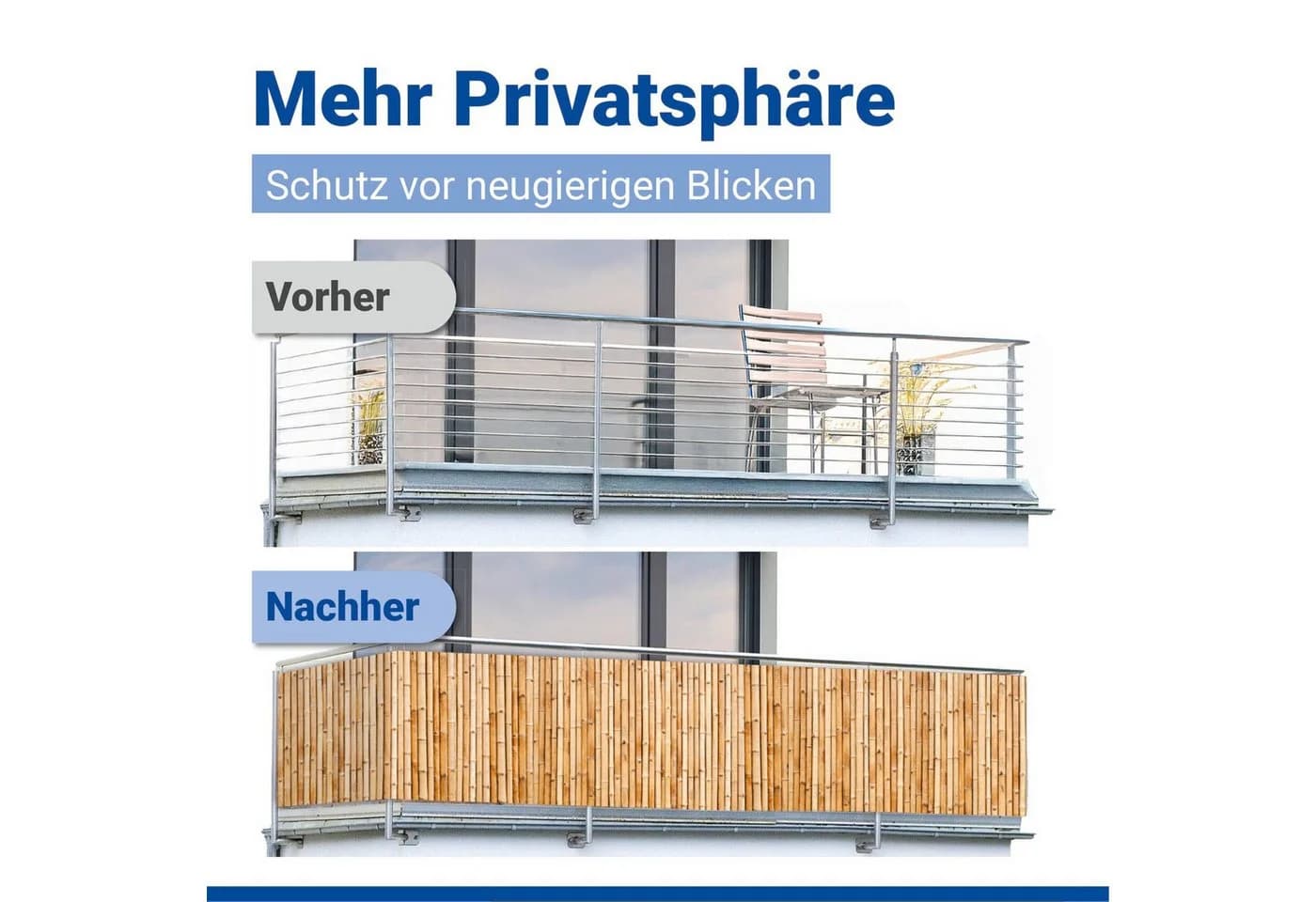 Balkon-Sichtschutz Bambus 5 m Maximex - Bild 5