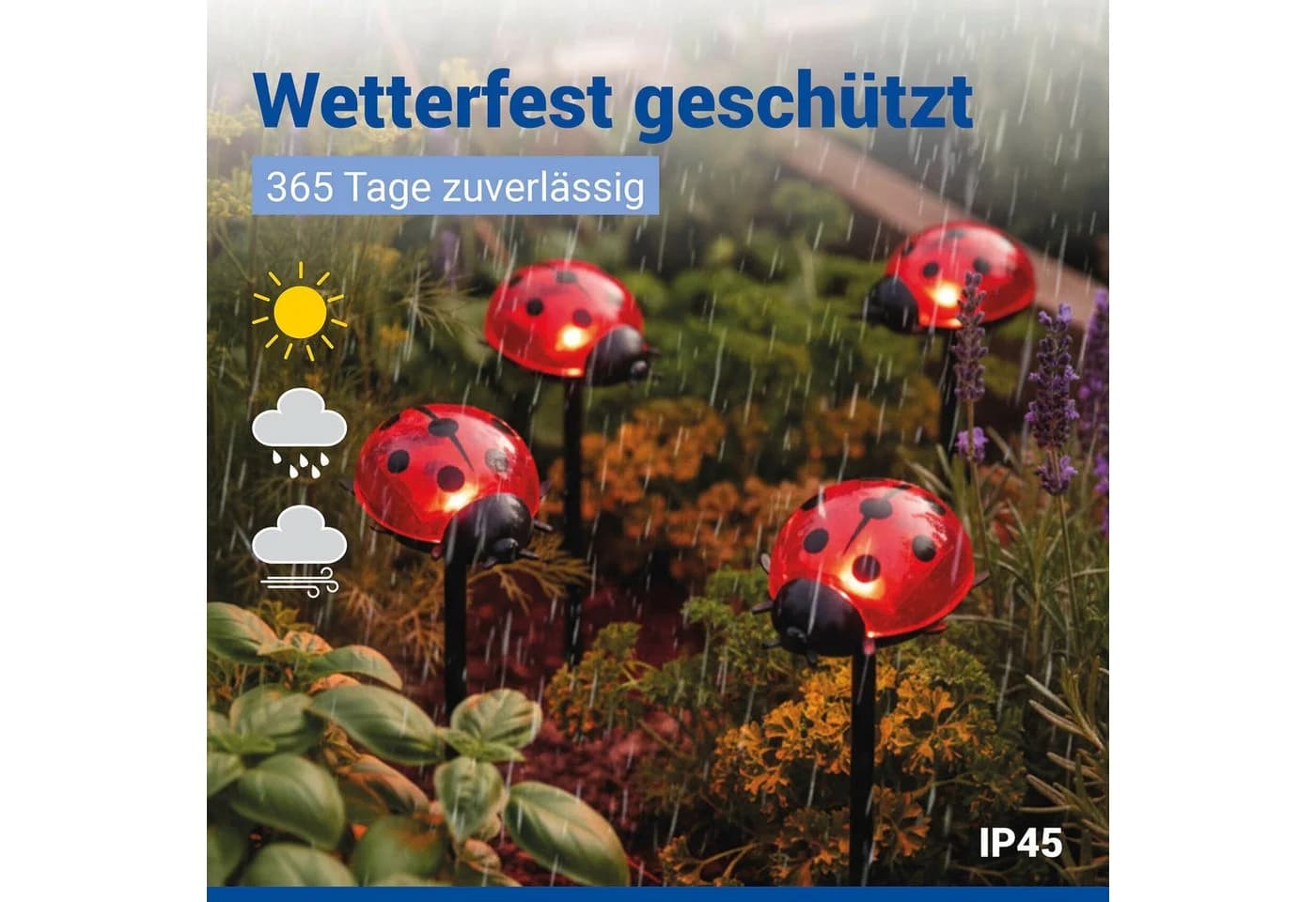 Maximex LED Gartenleuchte Marienkäfer 4er Set Solar - Bild 3