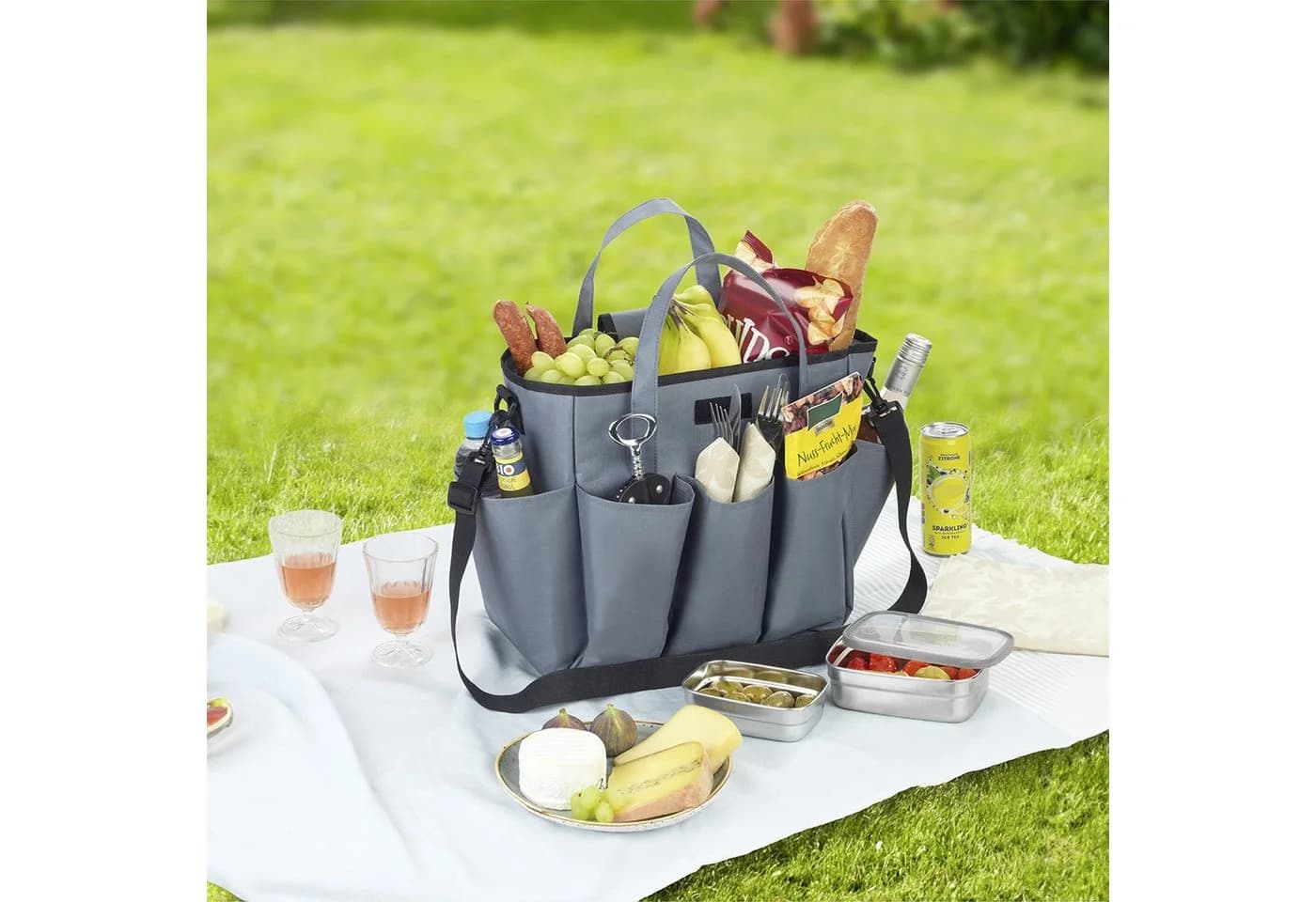 Maximex Organizer Universal-Caddy 8 Taschen Grau Faltbar