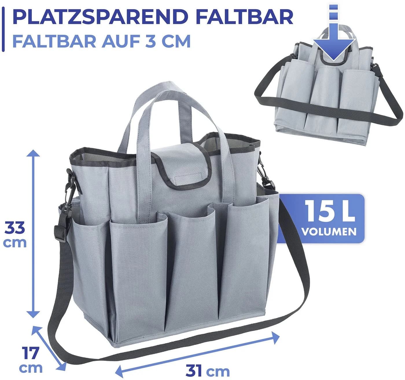 Maximex Organizer Universal-Caddy 8 Taschen Grau Faltbar - Bild 5