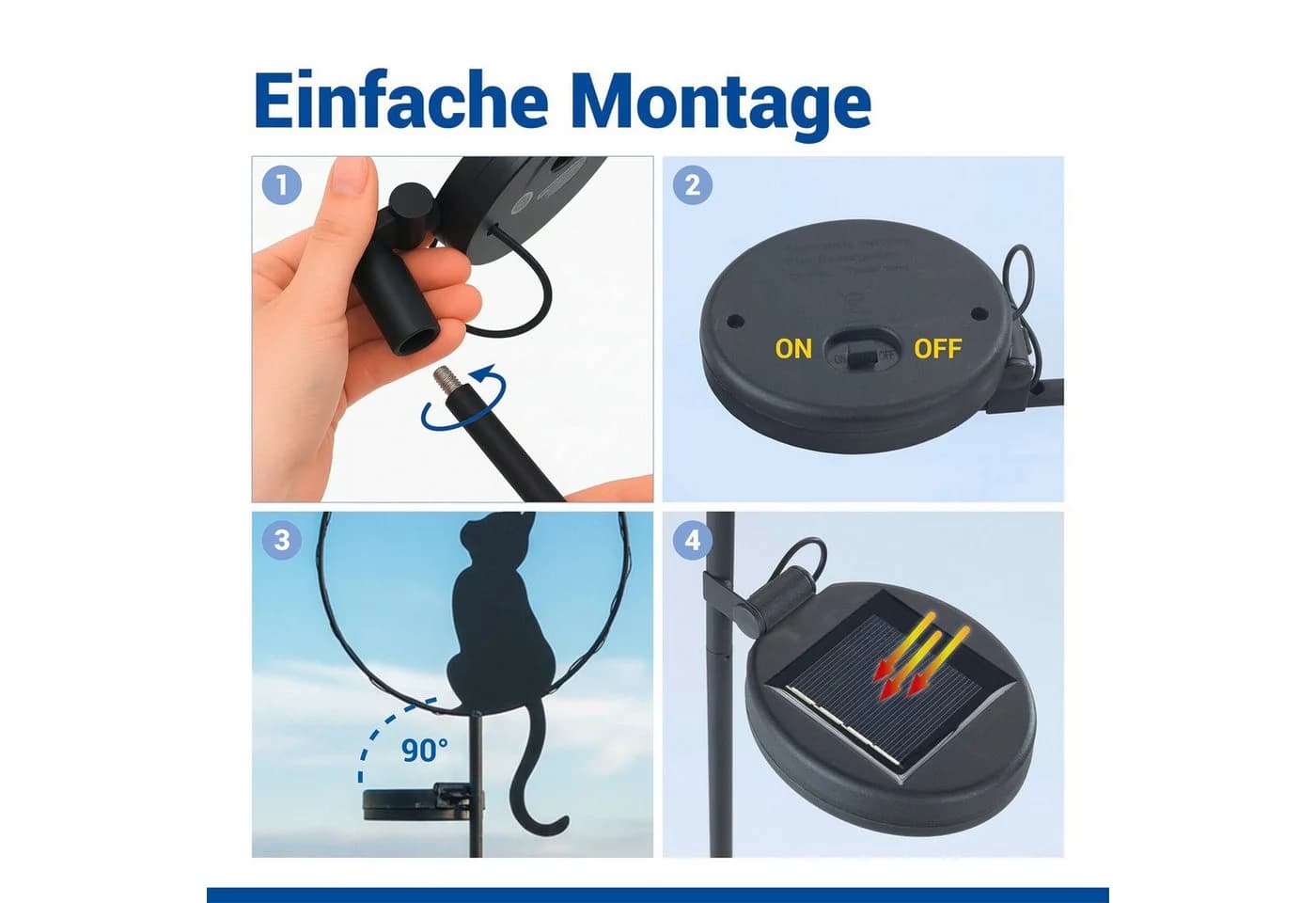 Maximex LED Gartenleuchte Katze Solar Schwarz - Bild 5