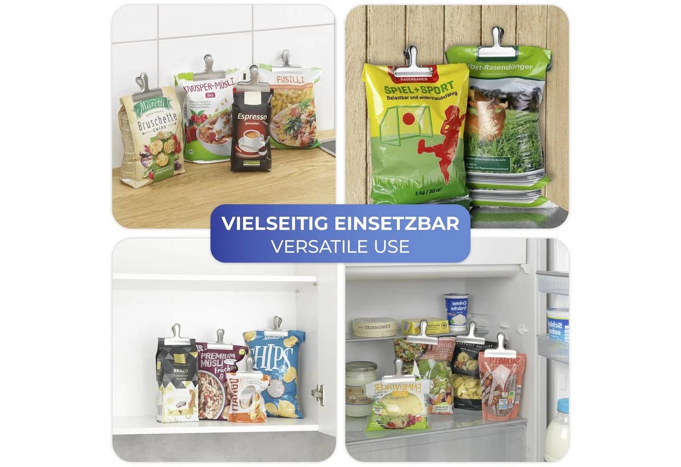 Verschlussklammer MAXIMEX Edelstahl silber - 10er Set - Bild 5