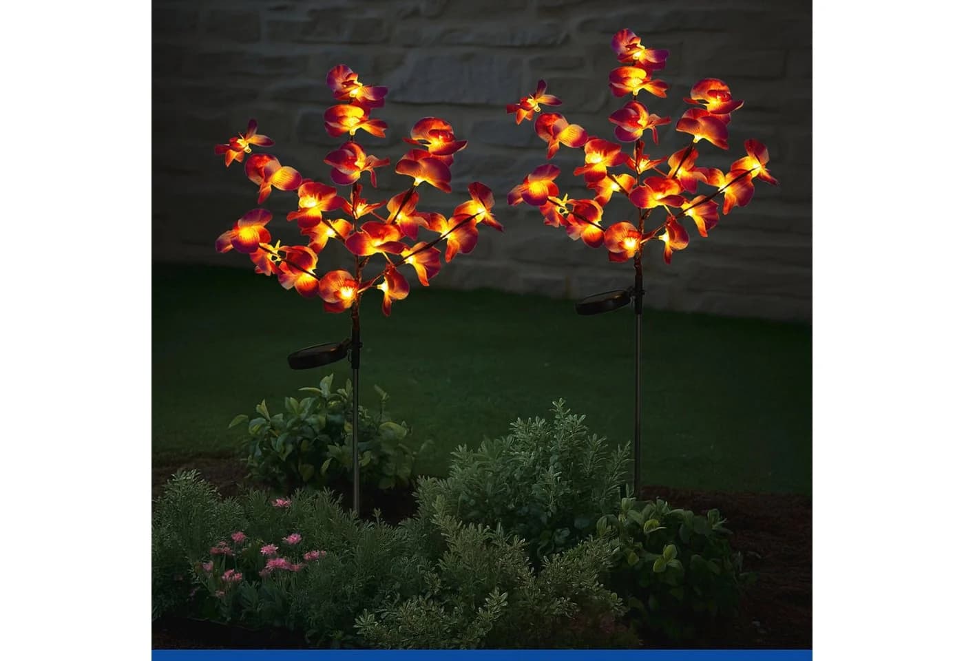 MAXIMEX LED Gartenleuchte Modell Orchidee Solar Bunt