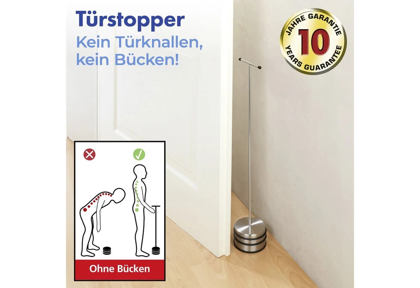 WENKO Türstopper Big Boy Silber Edelstahl