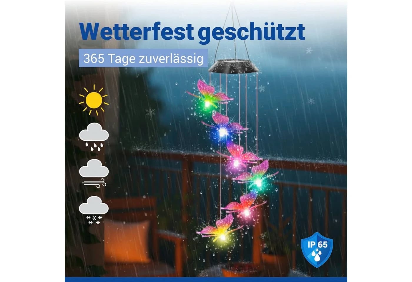 MAXIMEX LED Gartenleuchte Schmetterling Solar Windspiel - Bild 4
