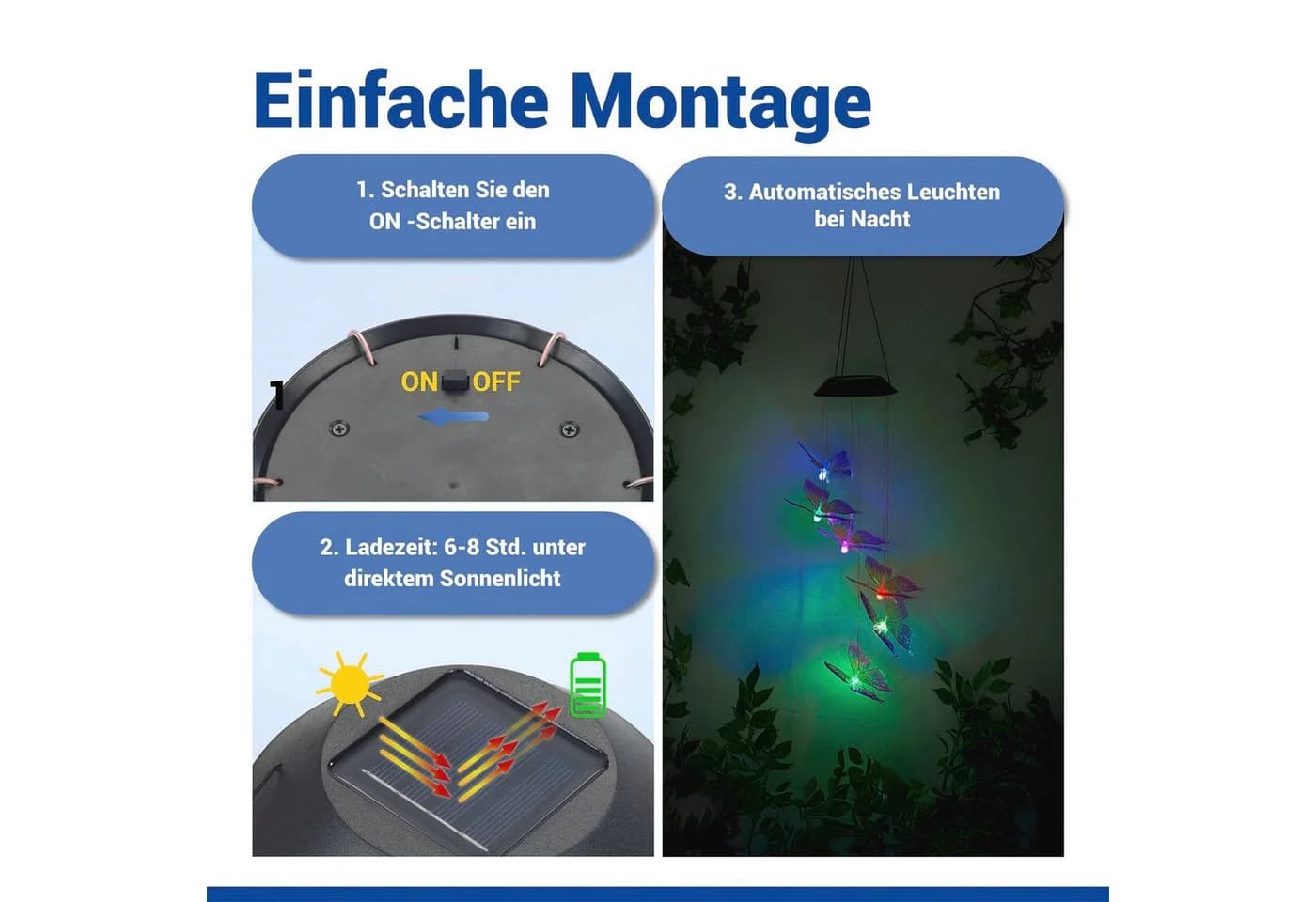 MAXIMEX LED Gartenleuchte Schmetterling Solar Windspiel - Bild 5