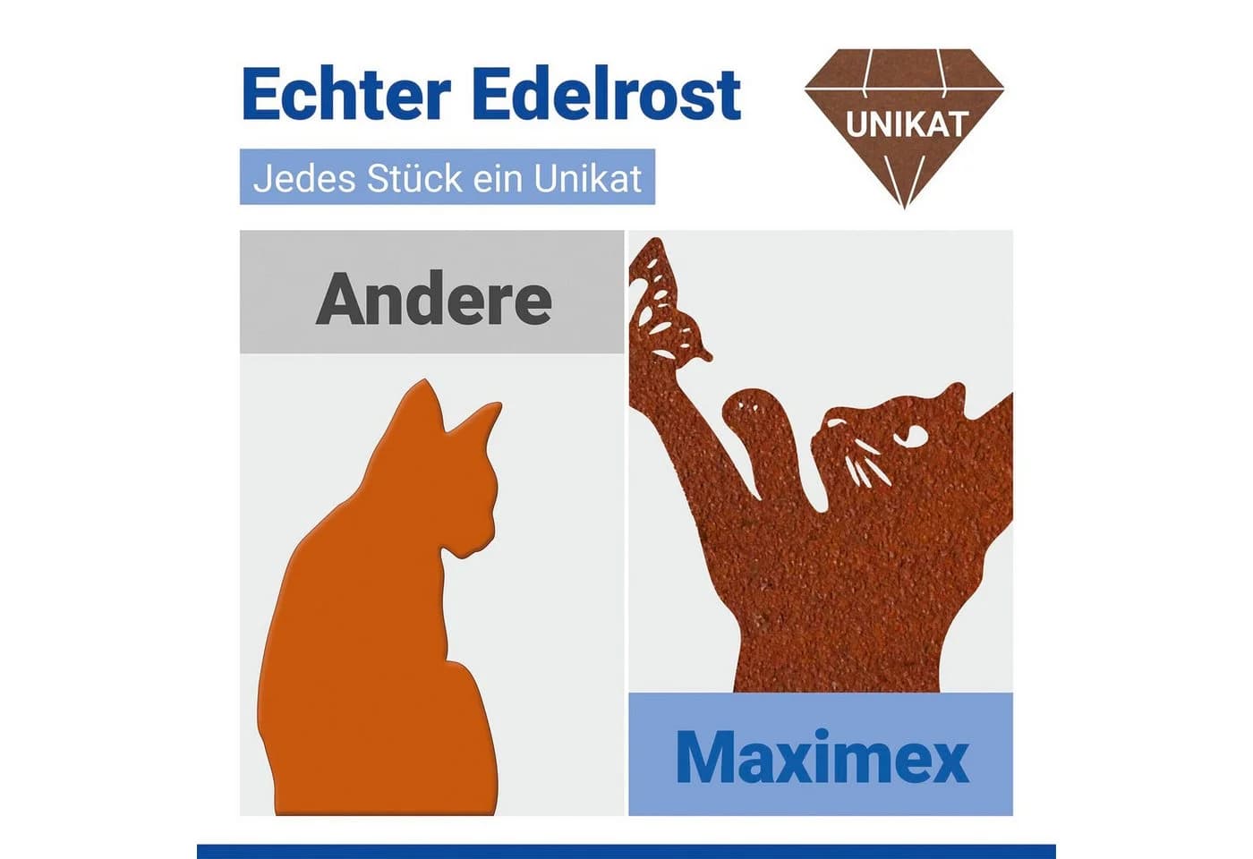 MAXIMEX Gartenstecker Katze & Schmetterling Terracotta Metall - Bild 4
