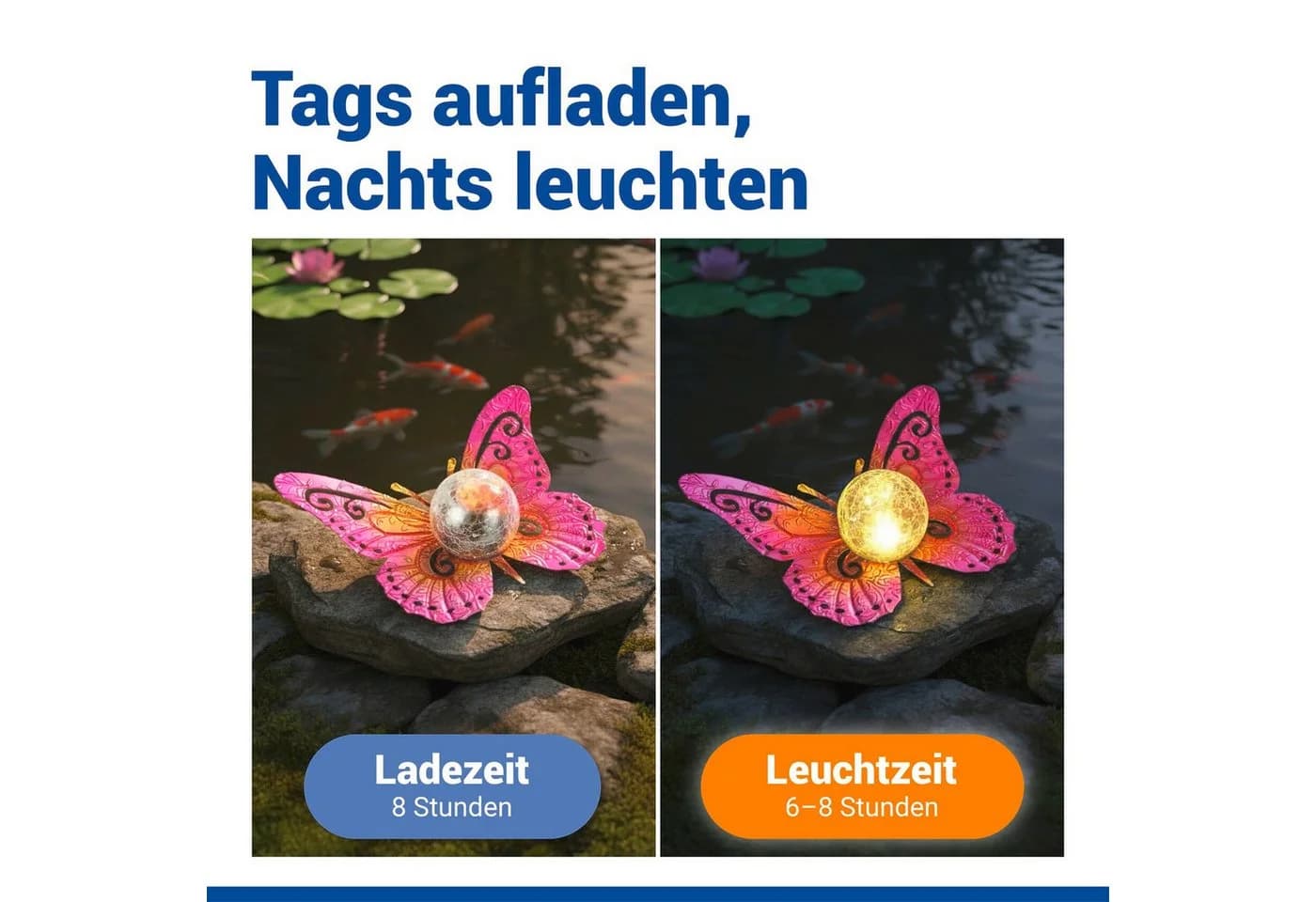 Maximex LED Gartenleuchte Schmetterling pink solarbetrieben - Bild 4