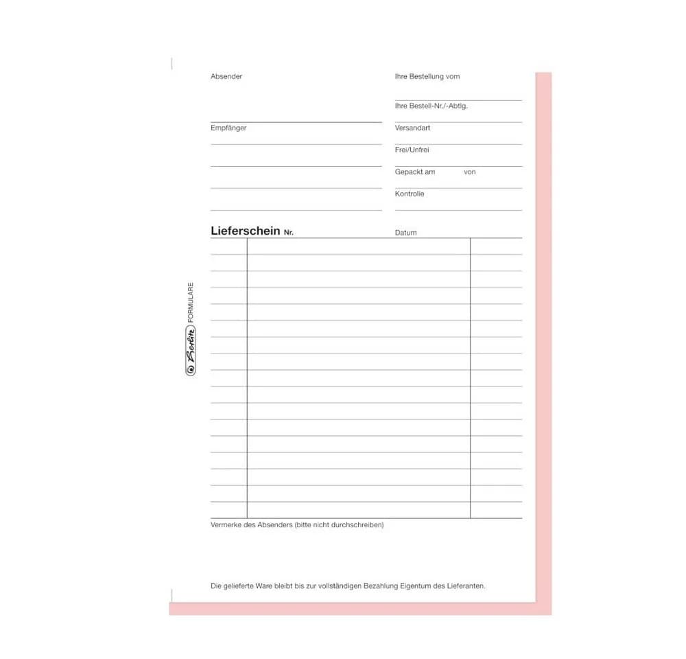Herlitz Lieferscheinbuch 201 A5 2x 50 Blatt mit Kohlepapier - Bild 3