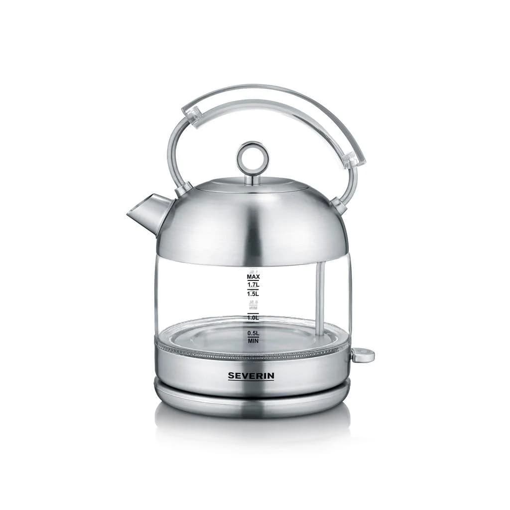 Severin Wasserkocher Silber 1,7 L mit Beleuchtung