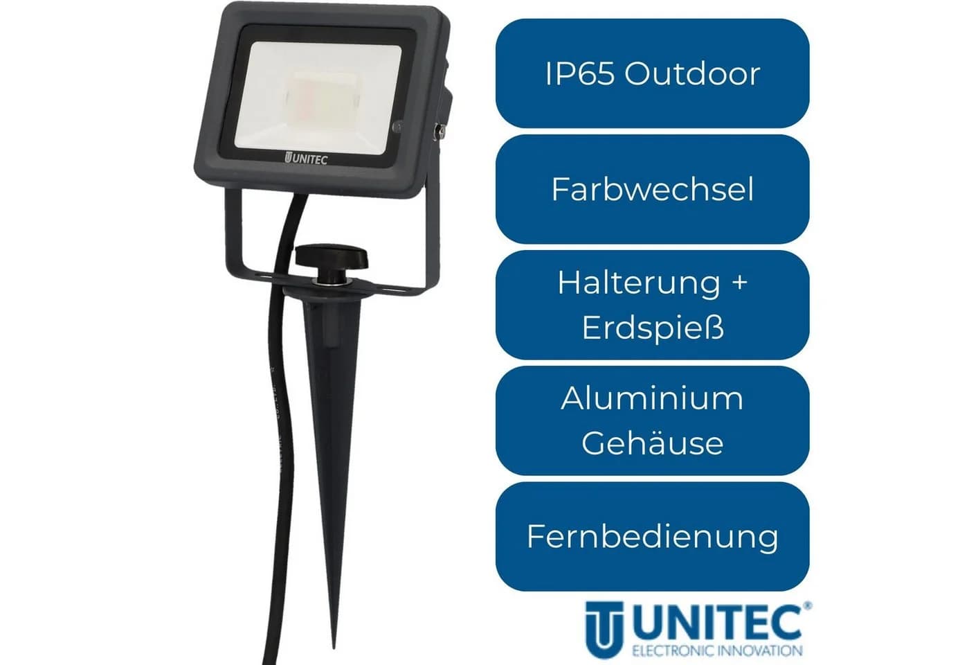 UNITEC LED Gartenstrahler Farbwechsel Outdoor IP65 - Bild 3