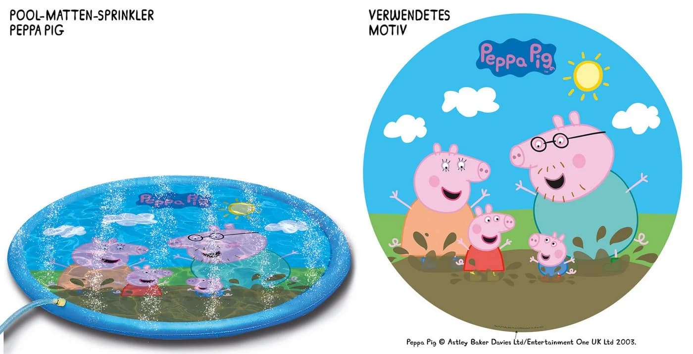 Happy People Sprinklermatte Peppa Wutz Bunt