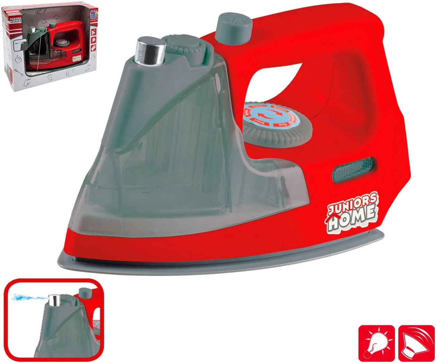Happy People Kinder-Haushaltsset Waschmaschine und Bügeleisen Grau/Rot