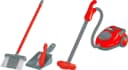 Happy People Kinder-Haushaltsset Staubsauger und Putz-Set Grau/Rot Bild 2