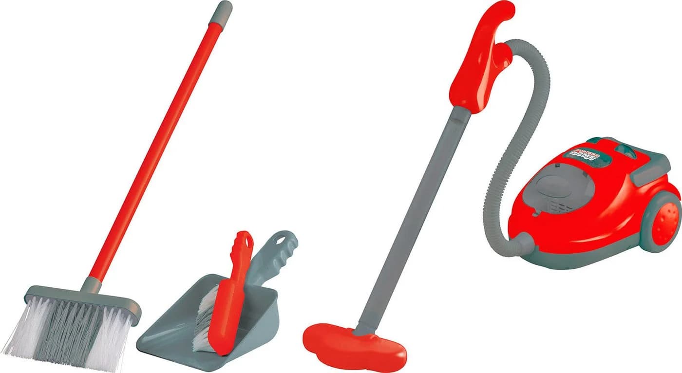 Happy People Kinder-Haushaltsset Staubsauger und Putz-Set Grau/Rot - Bild 2