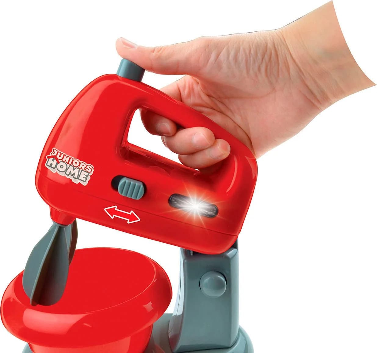 Happy People Kinder-Haushaltsset Standmixer und Mixer mit Topf, rot/grau, mit Licht- und Soundeffekt - Bild 4