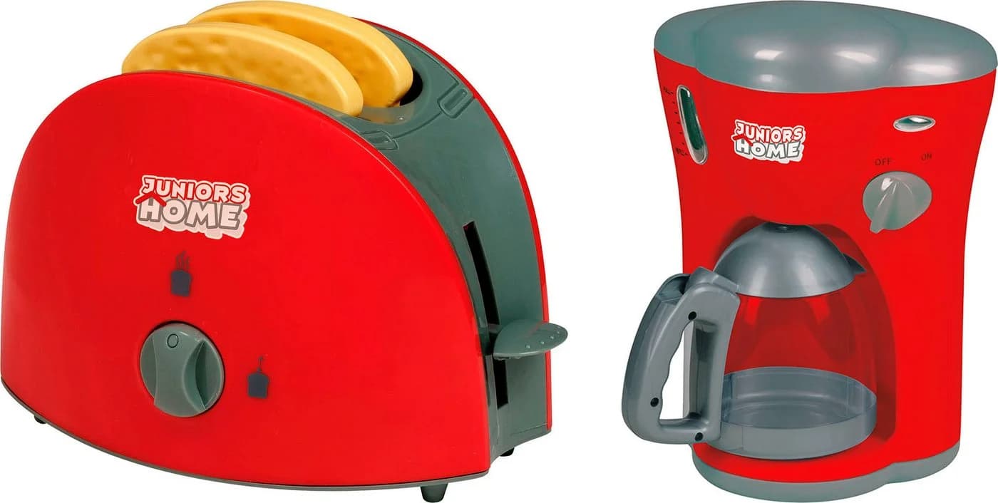 Happy People Kinder-Haushaltsset Toaster und Kaffeemaschine Grau/Rot Kunststoff - Bild 2