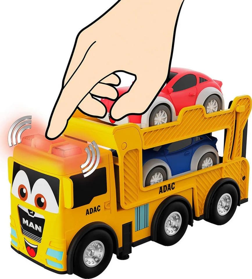 Happy People ADAC MAN Autotransporter mit 2 Autos & Soundeffekt