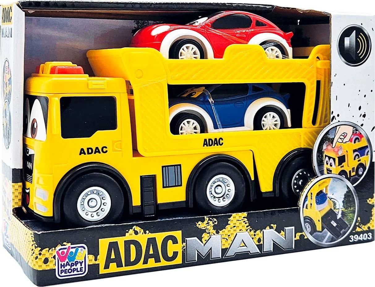 Happy People ADAC MAN Autotransporter mit 2 Autos & Soundeffekt - Bild 5