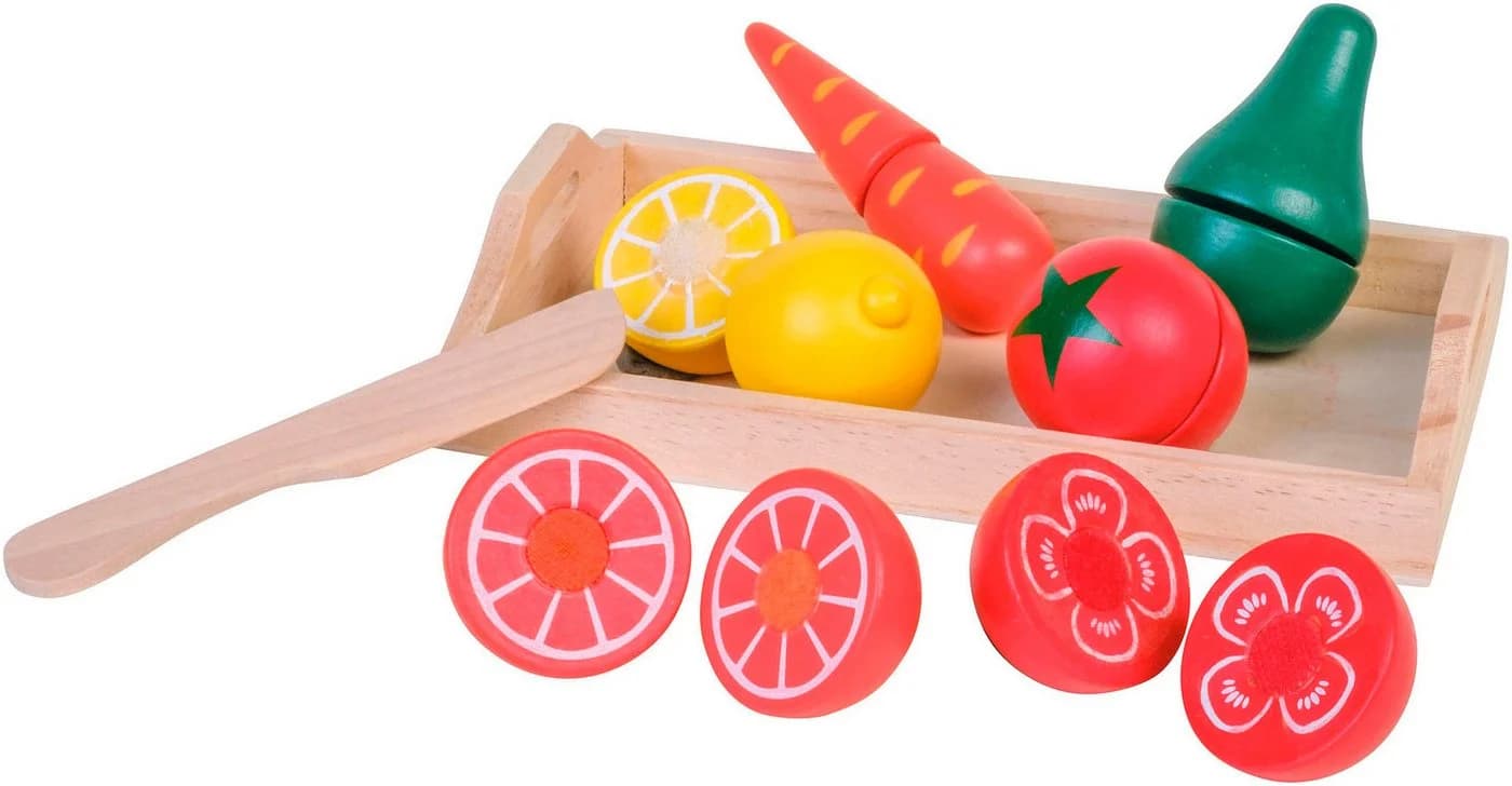 Happy People Holzspielzeug mit Obst und Gemüse zum Schneiden