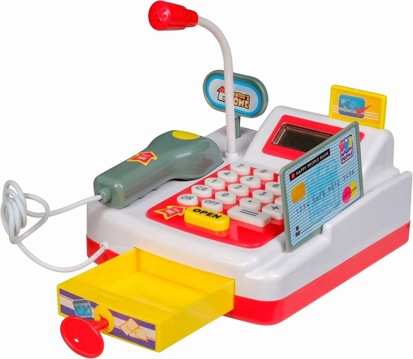 HAPPY PEOPLE Spielkasse Bunt mit Rechnerfunktion und LCD Bildschirm