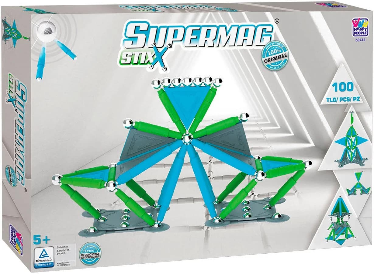 Happy People Supermag Magnet Stix Magnetspielbausteine 100 St. Bunt - Bild 2