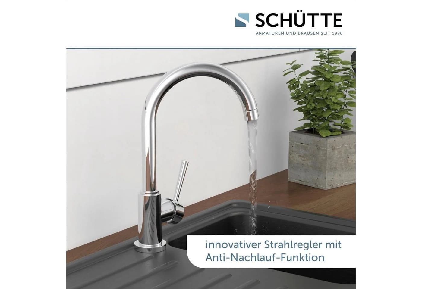 Schütte Spültischarmatur Cornwall Niederdruck 360° Chrom