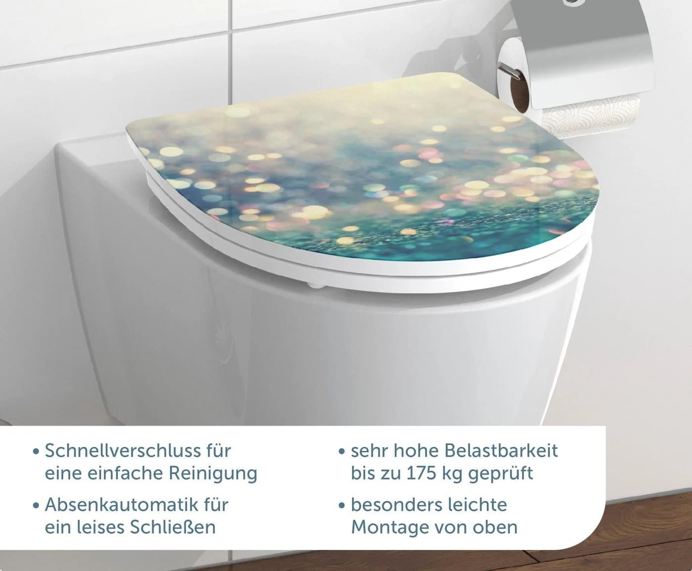 SCHÜTTE WC-Sitz Magic Light Bunt Duroplast mit Absenkautomatik
