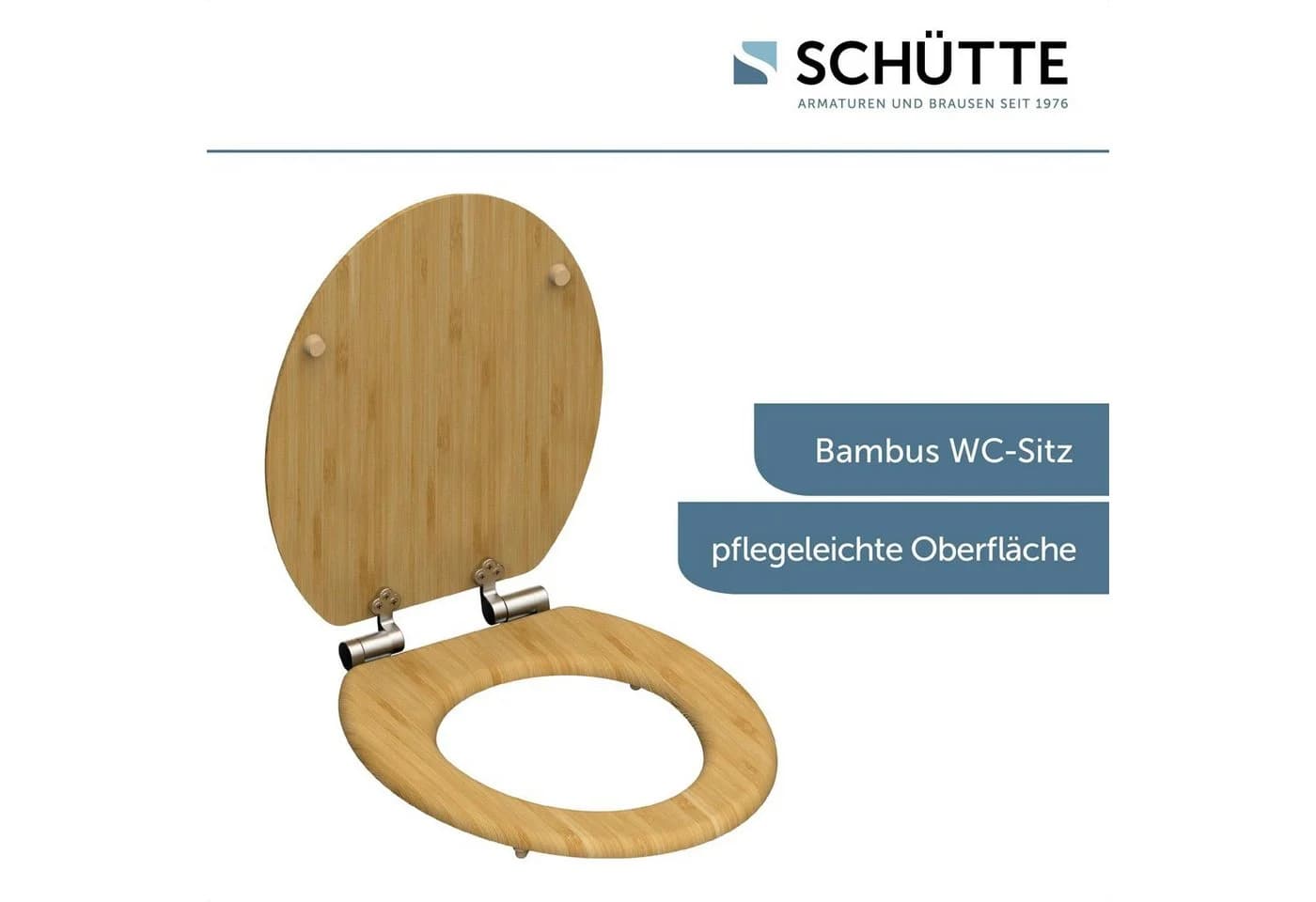 Schütte WC-Sitz Bambus mit Absenkautomatik, Standardmaß, High-Gloss - Bild 4