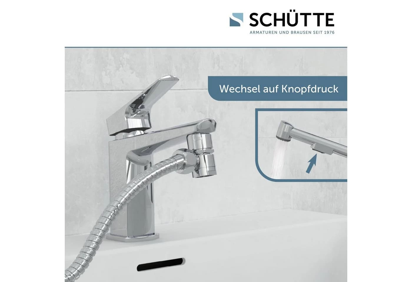 Schütte Waschbeckenbrause GIRONA chrom mit 150 cm Edelstahl-Schlauch - Bild 3