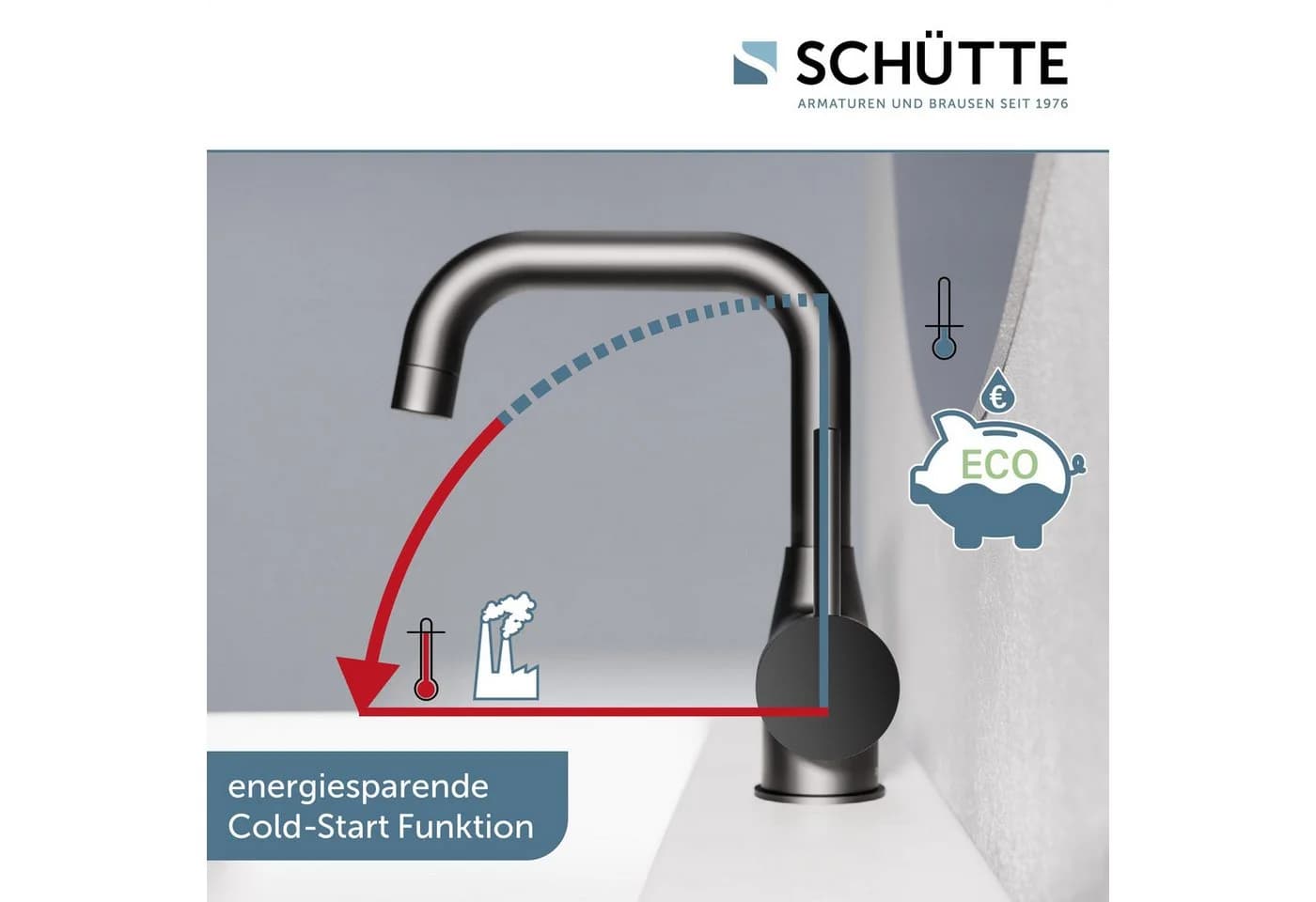Schütte Waschtischarmatur RAVENNA Chrom Schwarz Pop-up Ablauf - Bild 3