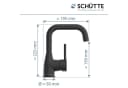 Schütte Waschtischarmatur RAVENNA Chrom Schwarz Pop-up Ablauf Bild 5