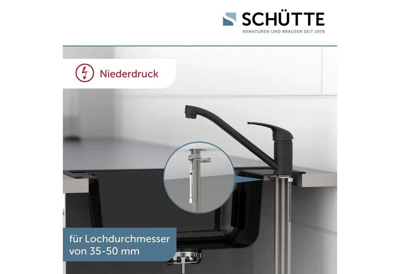 Schütte Spültischarmatur GENUA chrom mit 360° Auslauf und Eco-Click - Bild 4