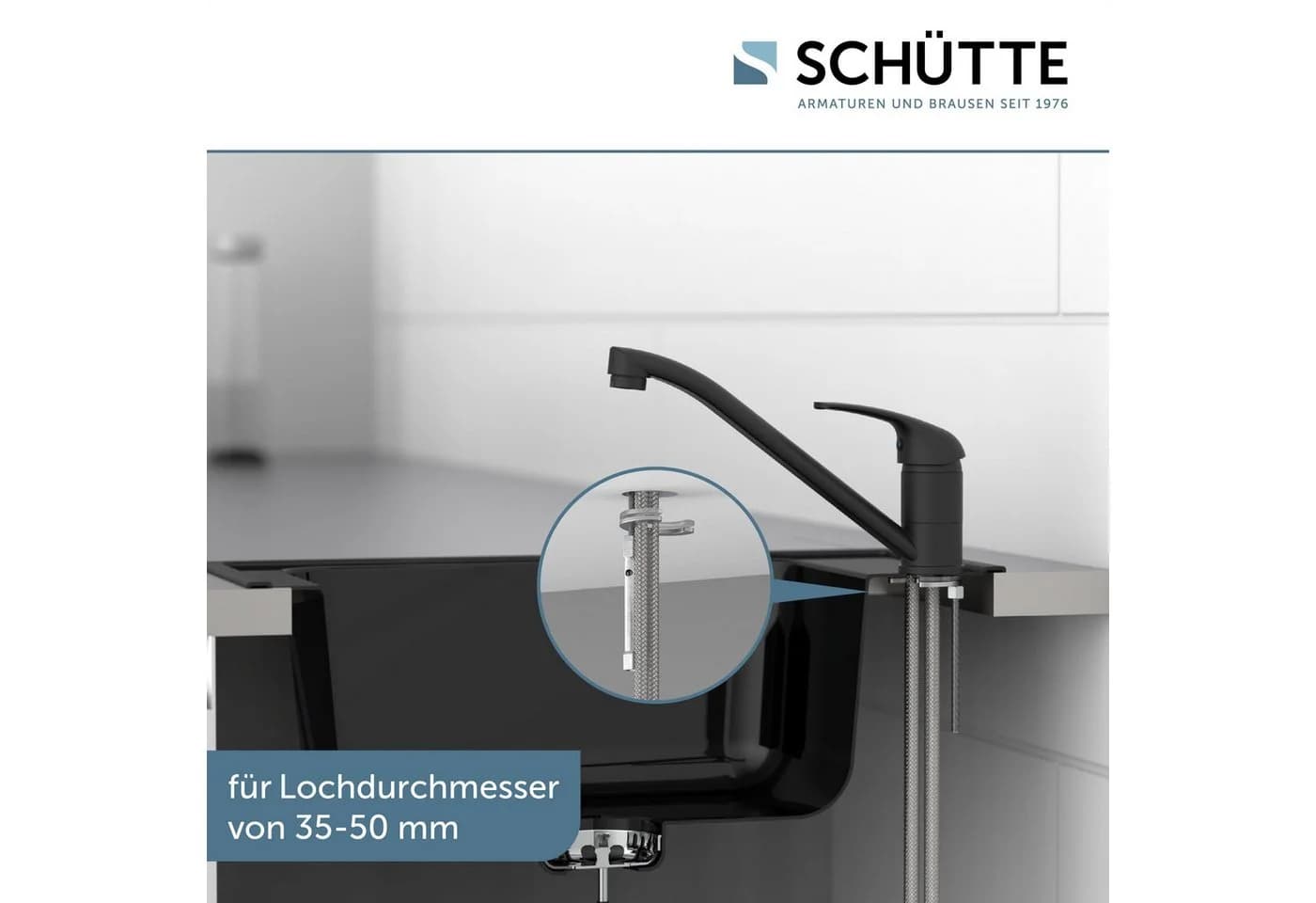 Schütte Spültischarmatur GENUA chrom Niederdruck-Armatur Verbrühschutz Eco-Click-Funktion - Bild 4