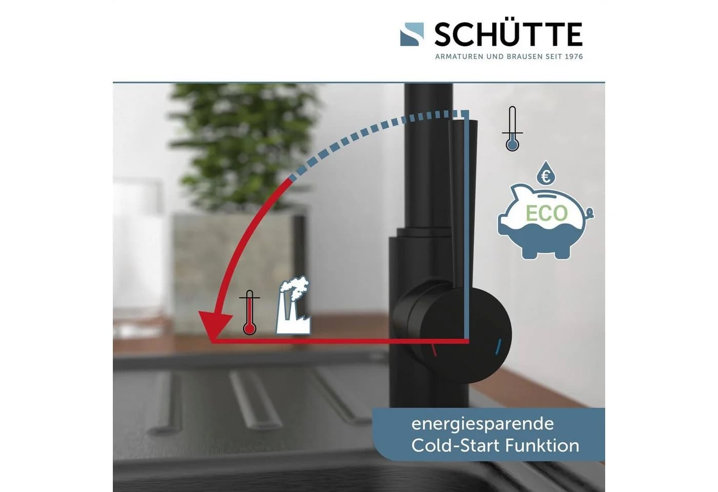 Schütte Spültischarmatur Cornwall Niederdruckarmatur Schwarz - Bild 4