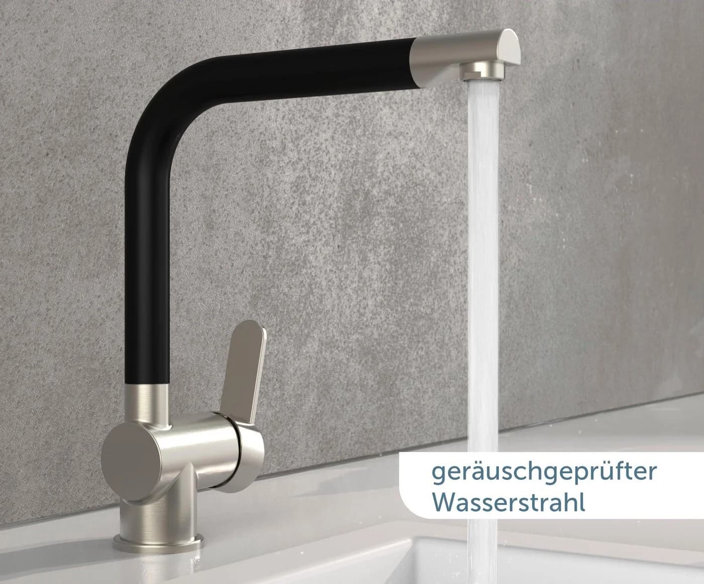 Schütte Spültischarmatur RIO Schwarz/Silber 360° schwenkbar - Bild 4