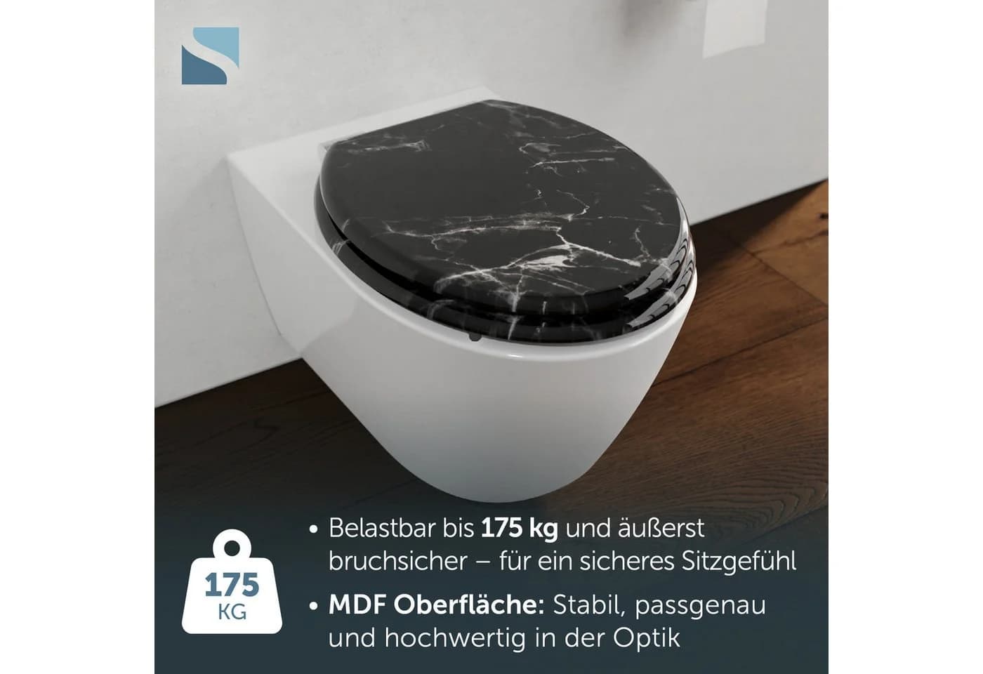 Schütte WC-Sitz MARMOR BLACK mit Absenkautomatik - Bild 4