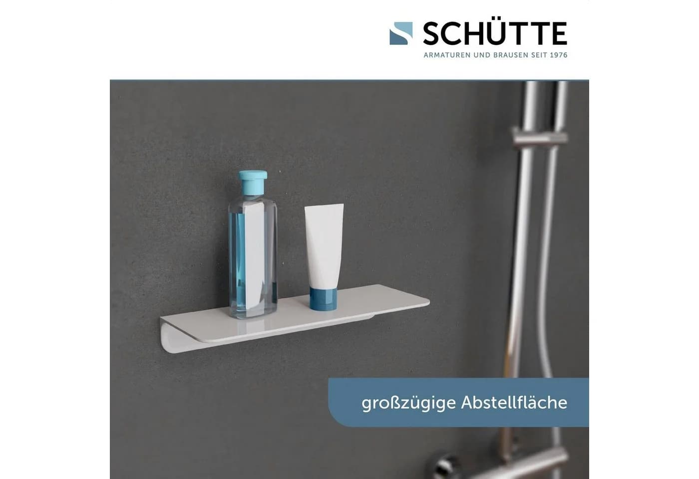 SCHÜTTE Duschregal Weiß Wandmontage ohne Bohren
