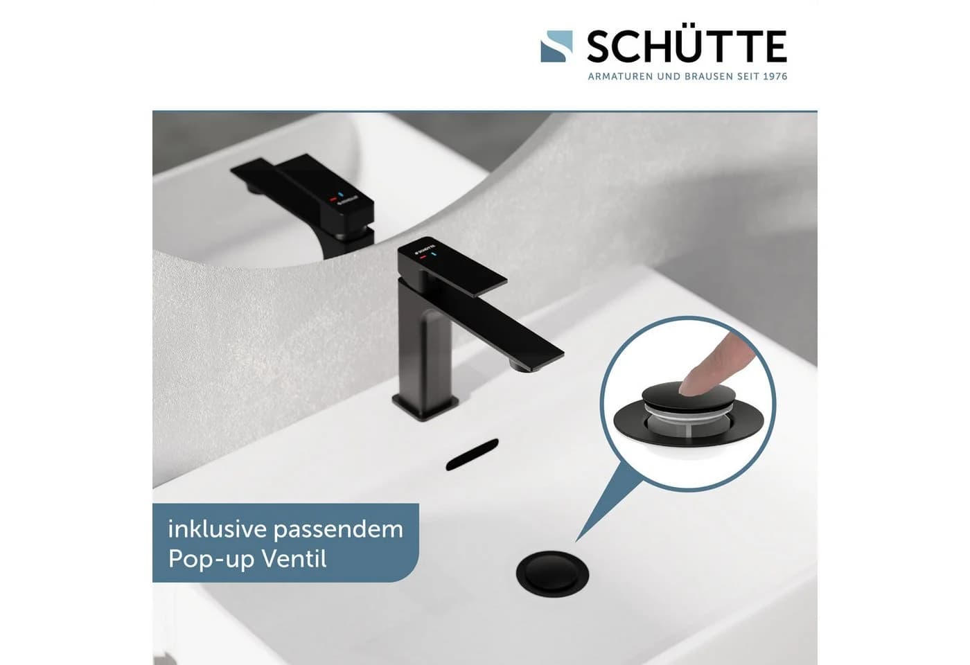 Waschtischarmatur SCHÜTTE "SAN DIEGO" Schwarz Messing